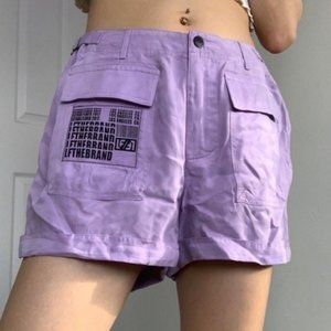 LF The Brand lilac purple cargo mini shorts